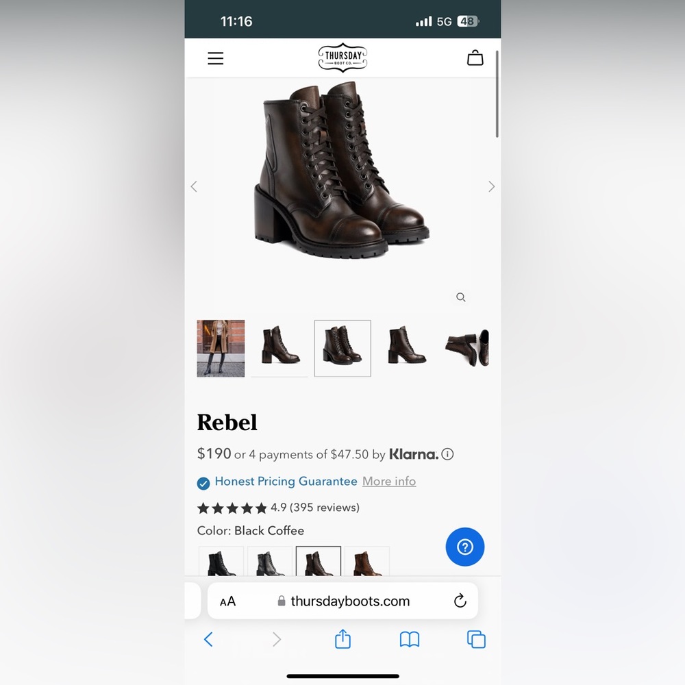 Thursday Boots: Rebel in Black Coffee
